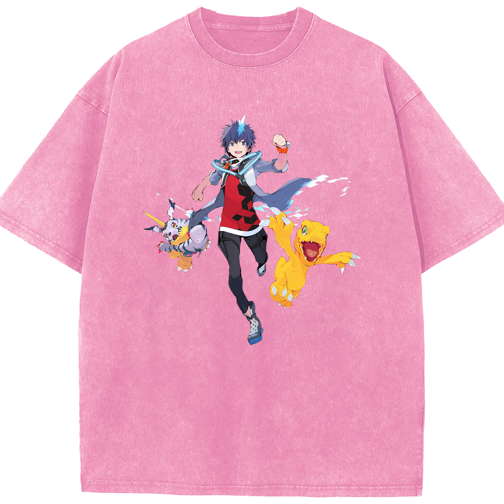 （画像用） Digimon デジタルモンスター/デジモン 綿100% ヴィンテージ風 半袖Tシャツ（フロントプリント）